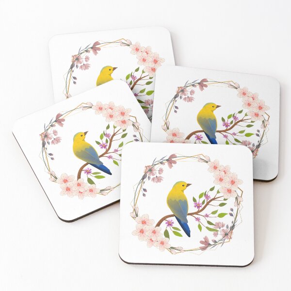 Item preview, Geometric Flower Framed Bird designed and sold by EastGhostDesign.