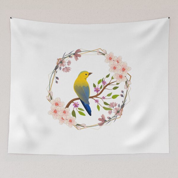 Item preview, Geometric Flower Framed Bird designed and sold by EastGhostDesign.