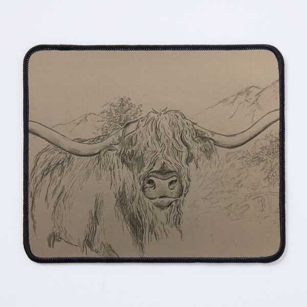 Item preview, Long Horn Cow Sketch  designed and sold by pennypaintsart.