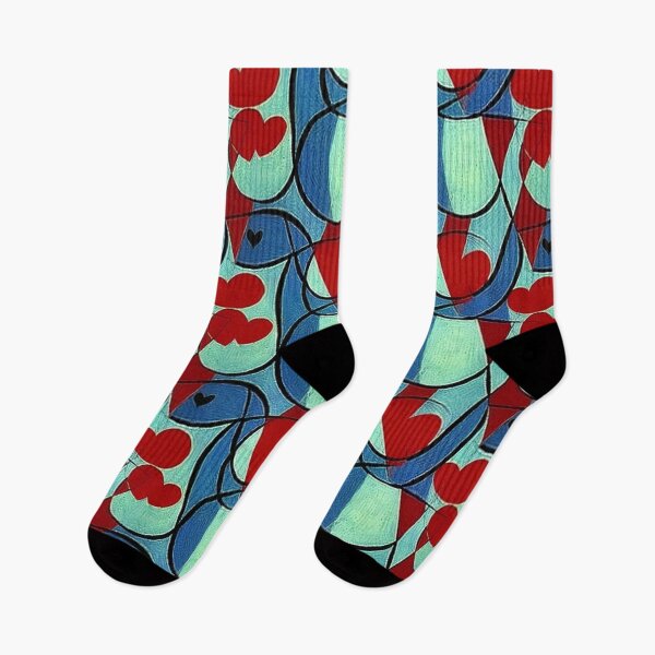 Item preview, Red and Blue - Overlapping Shapes - Hearts  designed and sold by FloralZoo.