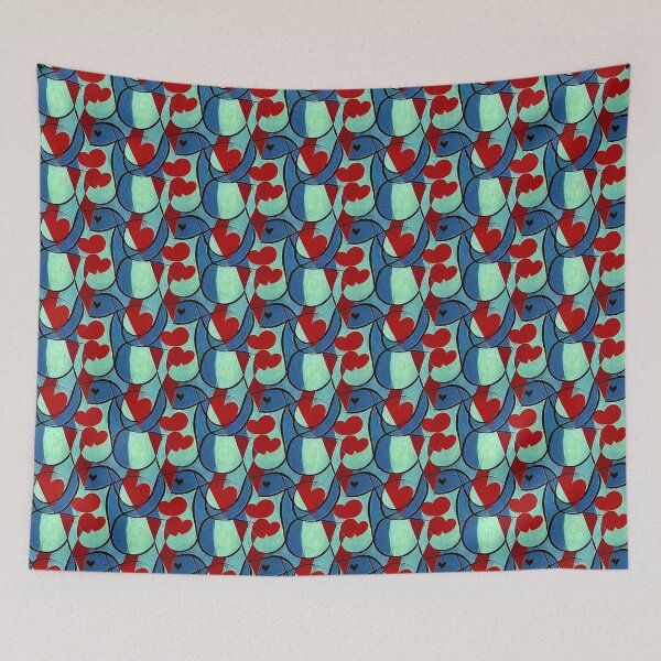 Item preview, Red and Blue - Overlapping Shapes - Hearts  designed and sold by FloralZoo.
