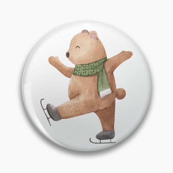 Item preview, Watercolor winter bear with ice skate designed and sold by JAG2B.