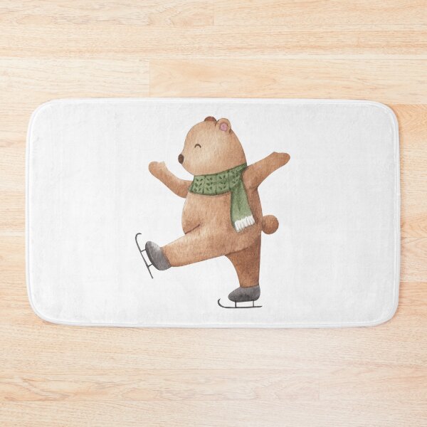 Item preview, Watercolor winter bear with ice skate designed and sold by JAG2B.
