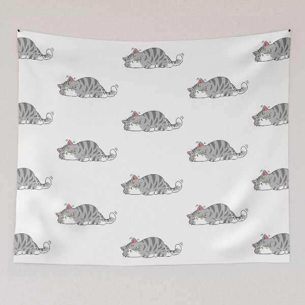 Item preview, Lazy gray fat cat is sleeping. designed and sold by DestinyComplex.