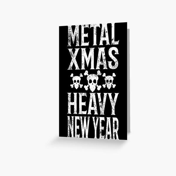 Heavy metal Christmas and happy New Year Greeting Card