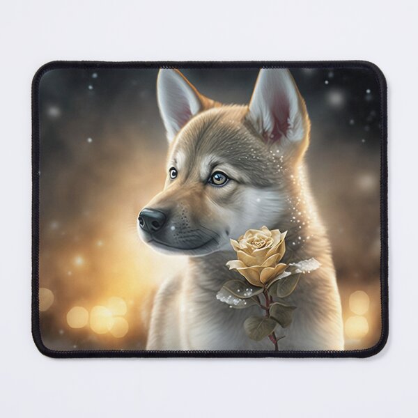 Item preview, Wolfdog Puppy And A Rose designed and sold by Nocturne  Paws.