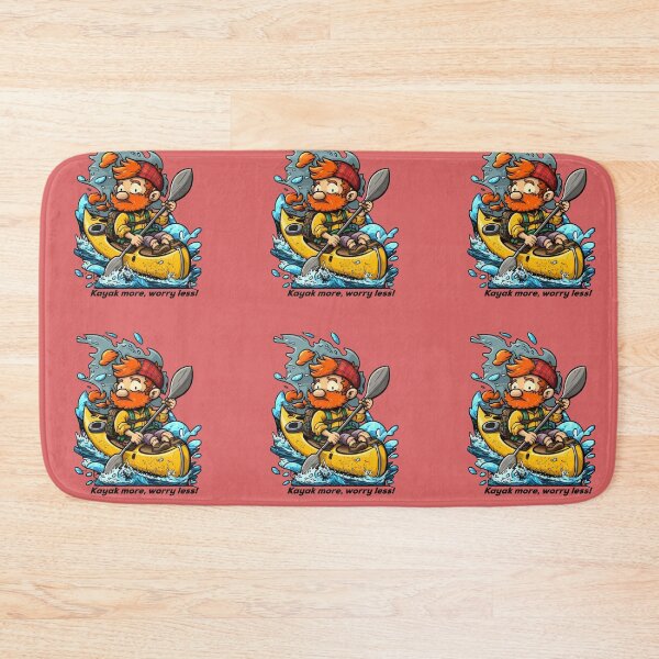 Item preview, Kayaker paddles kayak on the river, Kayak more, worry less! designed and sold by pixeldizajn.