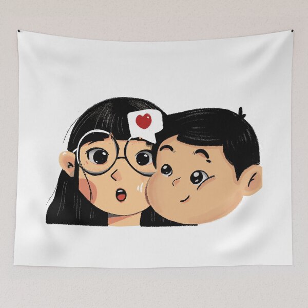 Item preview,  valentine couple cute illustration designed and sold by ICanSee80.