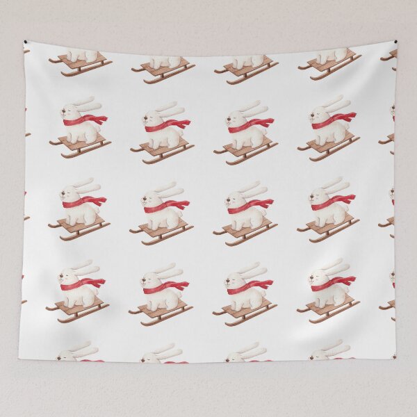 Item preview, Watercolor bunny on the sledge designed and sold by JAG2B.