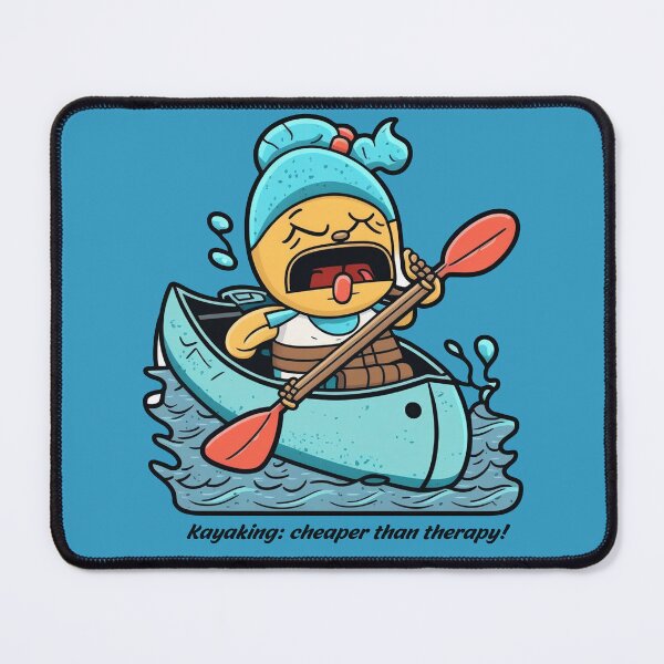Item preview, Kayaker paddles kayak on the river, Kayak: cheaper than therapy! designed and sold by pixeldizajn.
