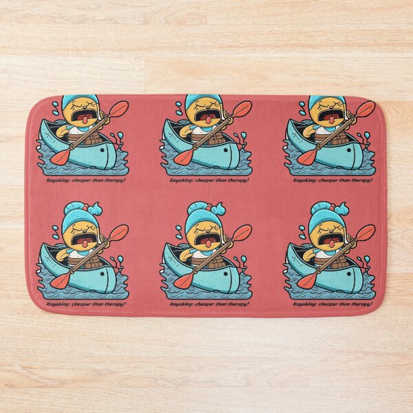 Item preview, Kayaker paddles kayak on the river, Kayak: cheaper than therapy! designed and sold by pixeldizajn.