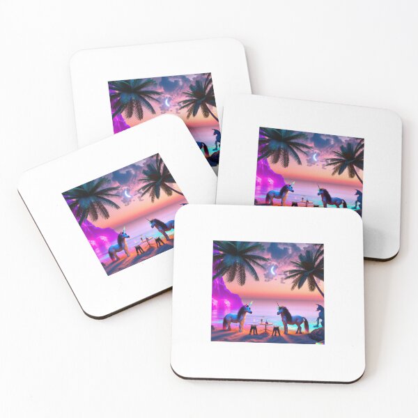 Item preview, Unicorn beach night designed and sold by VibrantThemes.