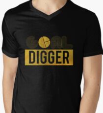 Motivational Shirt Goal Digger Gold Distressed T Shirt Hoodie Sweatshirt Mug Gift Idea Men's V-Neck T-Shirt