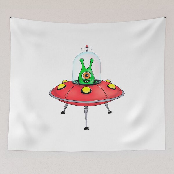 Item preview, Cute Alien & Space Ship designed and sold by Top Dog Tees.