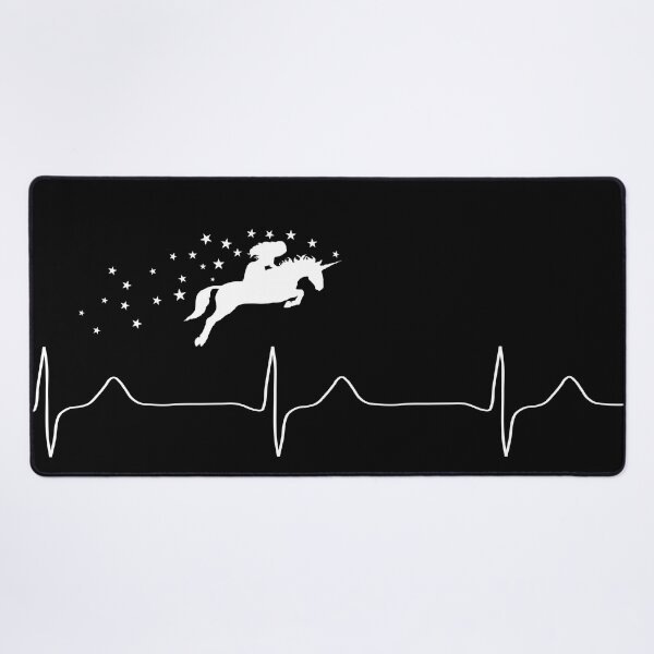 Item preview, My heart beats for unicorn riding (white for dark background) designed and sold by Jeeb-Arts.