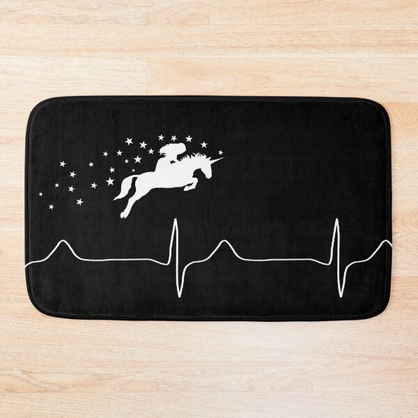 Item preview, My heart beats for unicorn riding (white for dark background) designed and sold by Jeeb-Arts.