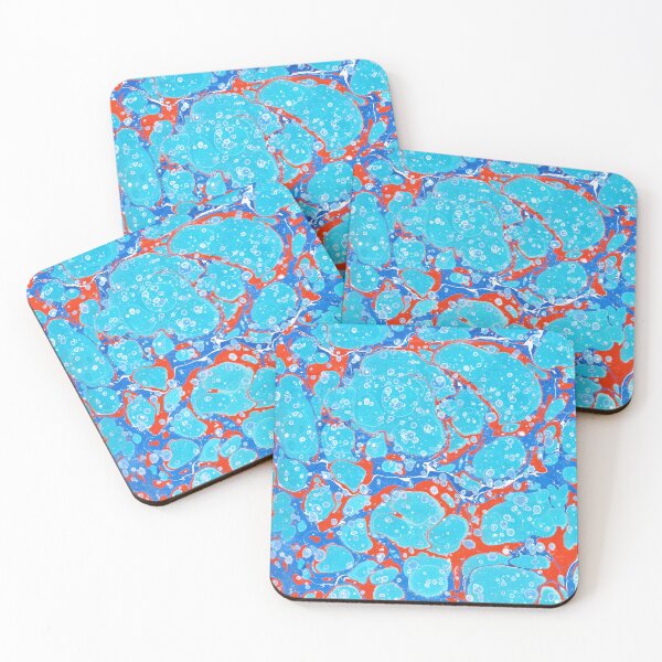 Item preview, Handmade blue turquoise marbeling pattern design, Turkish traditional art designed and sold by Pacika.