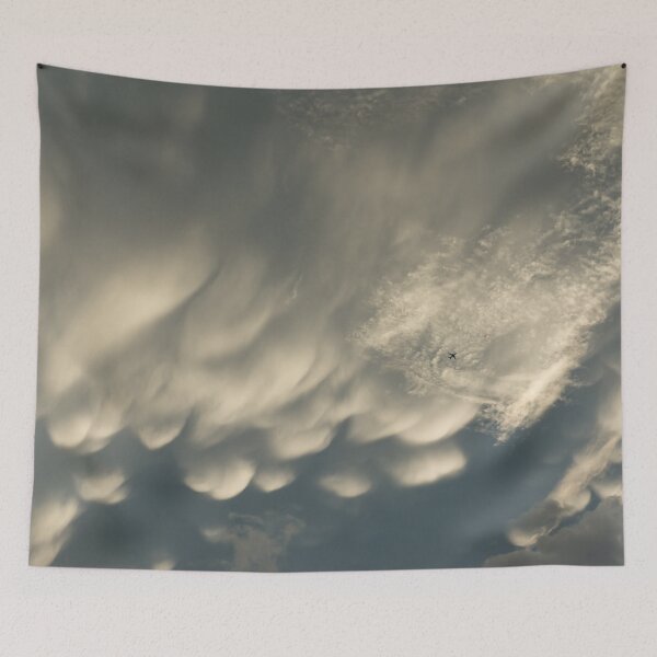 Item preview, Tiny Airplane Beneath a Huge Mammatus Cloud designed and sold by Georgia Mizuleva.