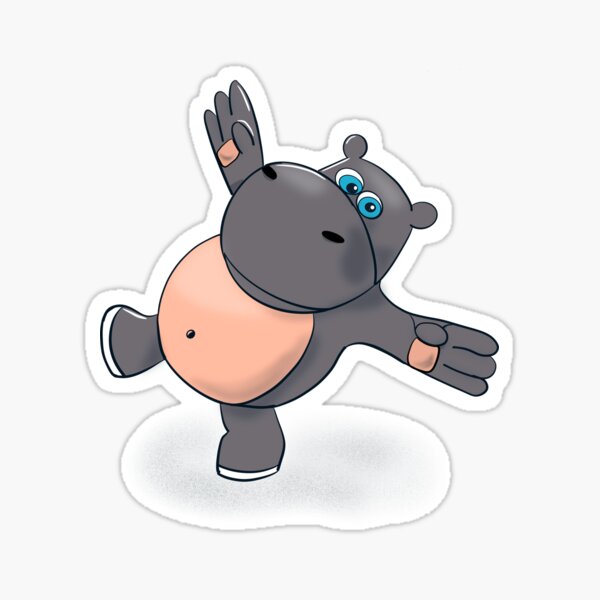 Dancing Hippo Sticker for Sale by Top Dog Tees