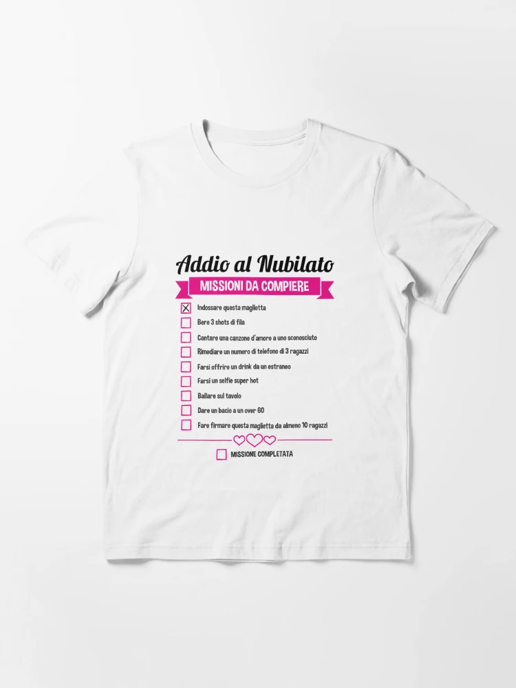 T-SHIRT GIOCO ADDIO al nubilato Lista delle cose da fare, personalizzabile!  EUR 22,90 - PicClick IT