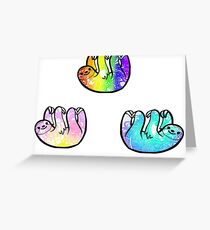 Tie Dye Cute Sloth Pack Greeting Card