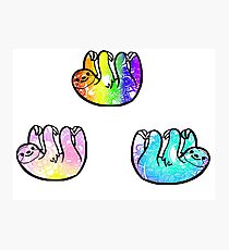 Tie Dye Cute Sloth Pack Photographic Print