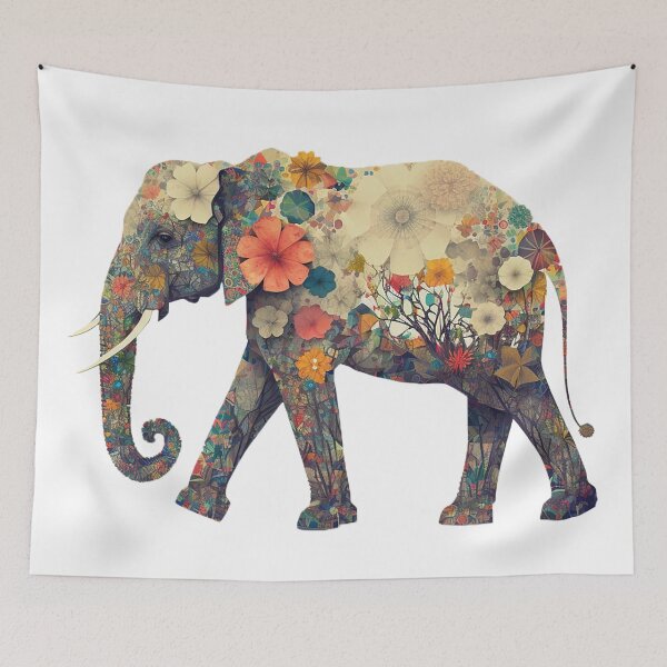 Item preview, Elefant in flowers designed and sold by Maryberry96.