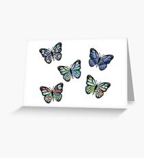 Cute Patterned, Flying Butterflies Pack of 5 Greeting Card