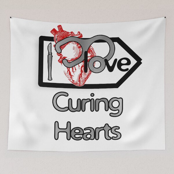 Item preview, 'I Love Curing Hearts' Cardiology Design - Composition for T-shirts, mugs, phone cases and other accessories designed and sold by Ridiculam Toga.