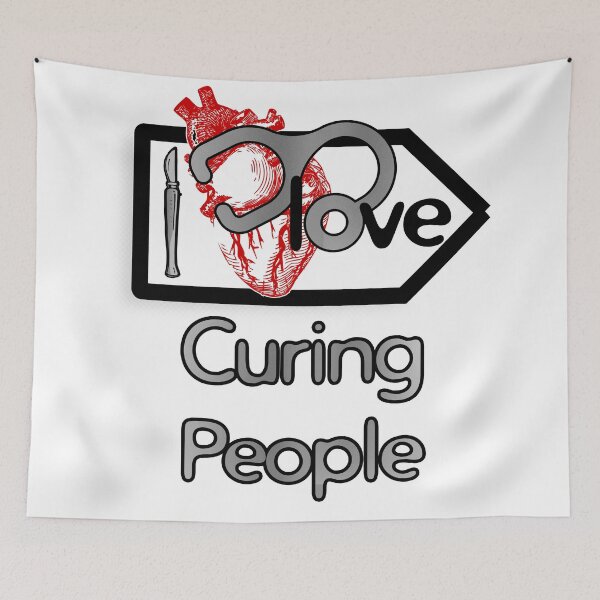 Item preview, 'I Love Curing People' Cardiology Design - Composition for T-shirts, mugs, phone cases and other accessories designed and sold by Ridiculam Toga.