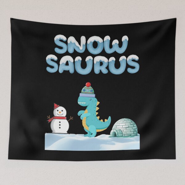 Item preview, Snow Dinosaur size comparison snowman and iglu snow lover   designed and sold by Artstastic.