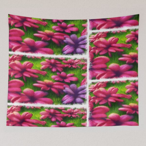 Item preview, pink and purple spring flowers designed and sold by Design_for_merch.