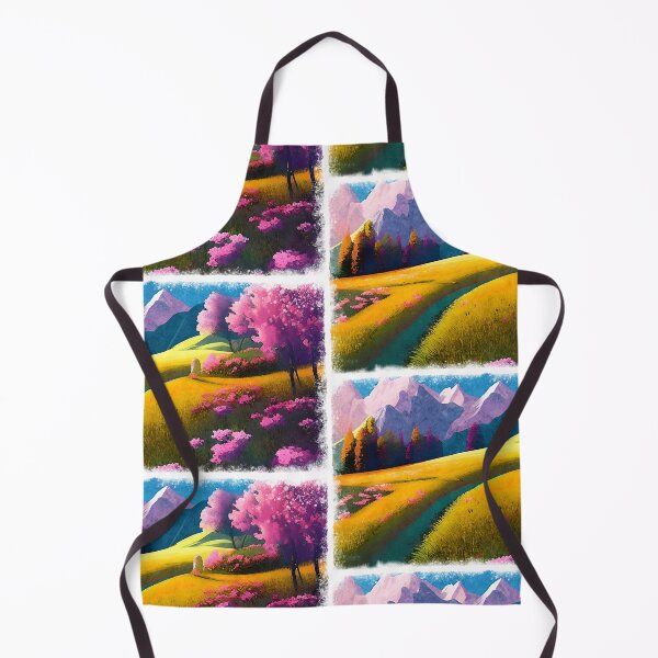 Item preview, purple spring landscape watercolor designed and sold by Design_for_merch.