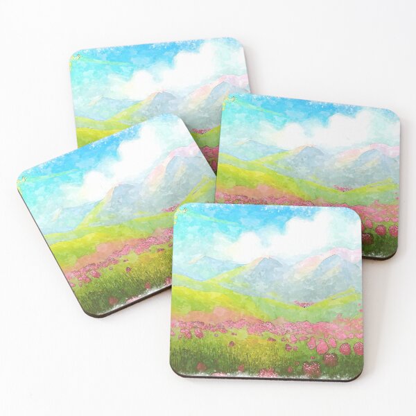 Item preview, abstract spring watercolor landscape painting designed and sold by Design_for_merch.