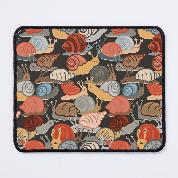 Item preview, Snail Trail - repeat pattern of funny snails on dark brown designed and sold by NattyDesigns.