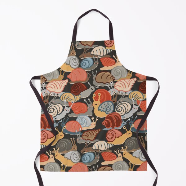 Item preview, Snail Trail - repeat pattern of funny snails on dark brown designed and sold by NattyDesigns.