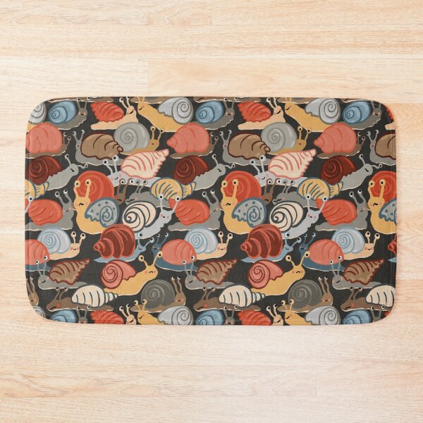Item preview, Snail Trail - repeat pattern of funny snails on dark brown designed and sold by NattyDesigns.
