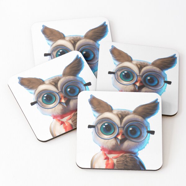 Item preview, Cute owl wearing glasses designed and sold by ByNiran.