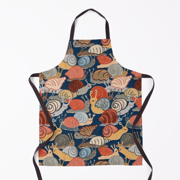 Item preview, Snail Trail - repeat pattern of funny snails on blue designed and sold by NattyDesigns.