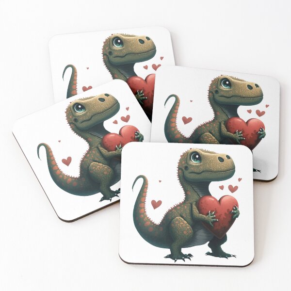 Item preview, Sweet dinosaur holding heart designed and sold by Tadagram.