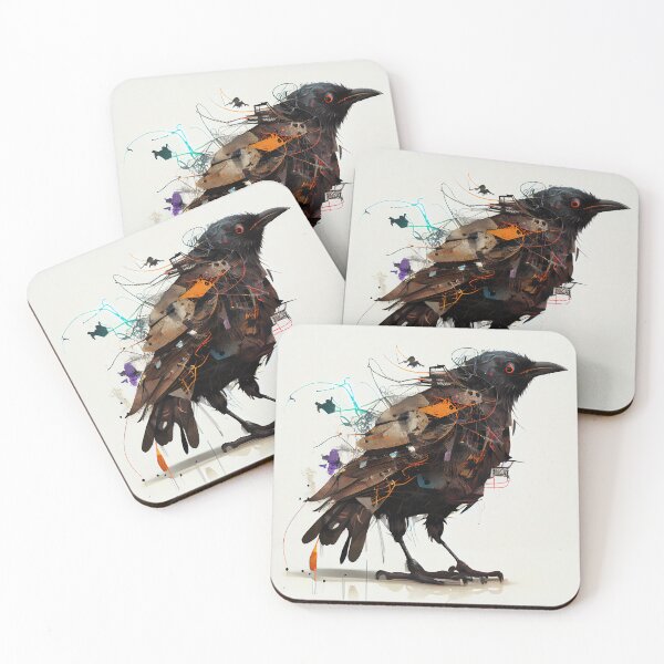 Item preview, Crow in a beautiful Illustration style. designed and sold by The-Dark-Art.