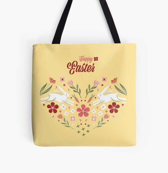 Happy Easter - Spring at Heart - Yellow Allover-Print Tote Bag