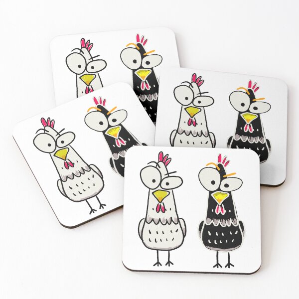 Item preview, Chicken Society: Amazed Black and White Chickens designed and sold by IdinDesignShop.