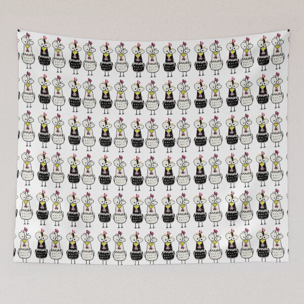 Item preview, Chicken Society: Amazed Black and White Chickens designed and sold by IdinDesignShop.