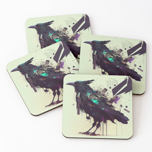 Item preview, Crow in a beautiful Illustration style. designed and sold by The-Dark-Art.