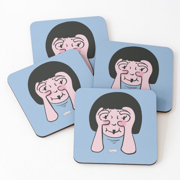 Item preview, Peeping girl with a bob (blue) designed and sold by Doodbods.