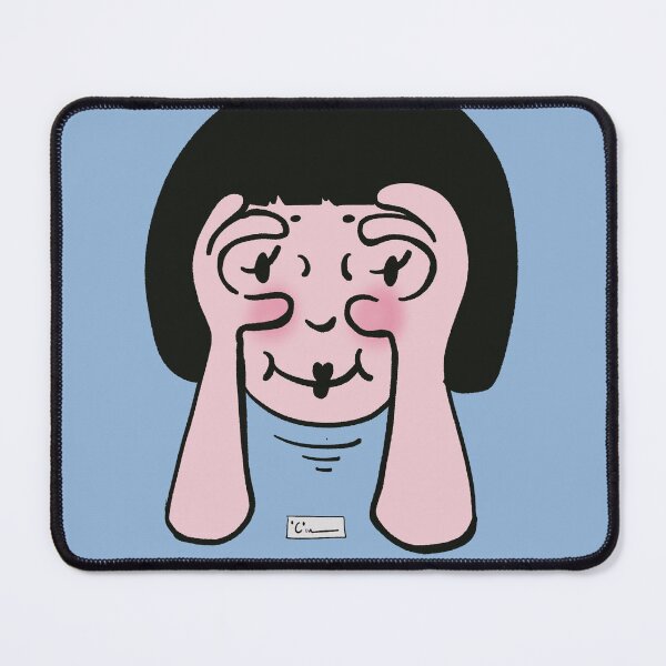 Item preview, Peeping girl with a bob (blue) designed and sold by Doodbods.