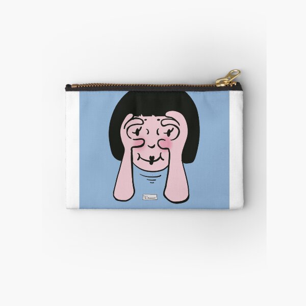 Item preview, Peeping girl with a bob (blue) designed and sold by Doodbods.