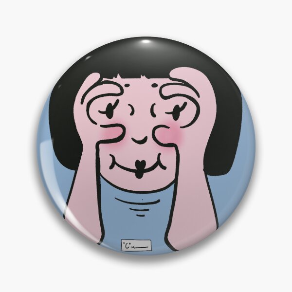 Item preview, Peeping girl with a bob (blue) designed and sold by Doodbods.