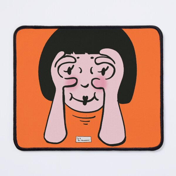 Item preview, Peeping girl with a bob (orange) designed and sold by Doodbods.